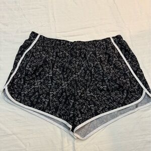 Xersion Black and White Patterned Athletic Shorts